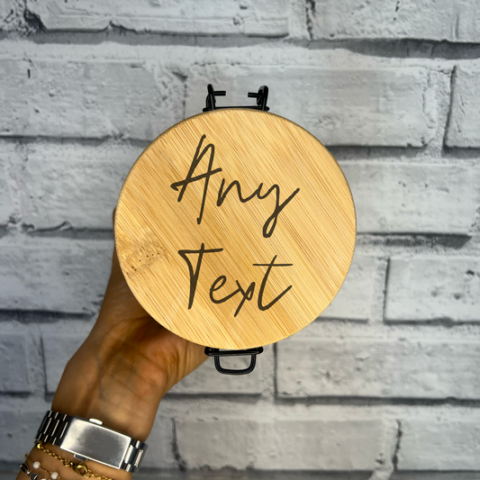 Glass Jar With Personalised Laser Engraved Lid - Any Text