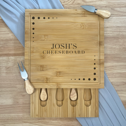 Square Personalised Cheese Board Set - Various Designs