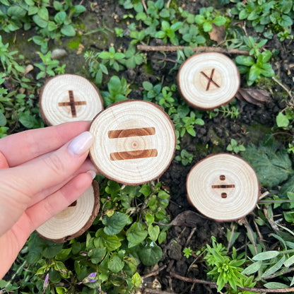 Forest School Log Slice Numbers and Symbols
