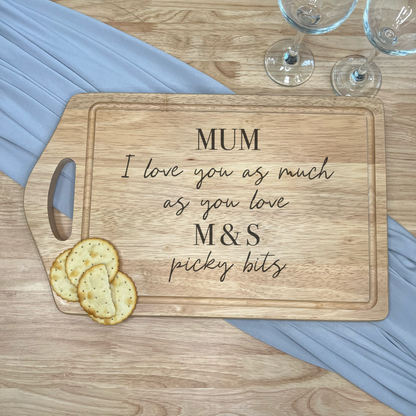 Personalised Bamboo Serving Board - Mum Picky Bits Board