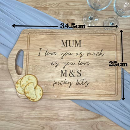 Personalised Bamboo Serving Board - Mum Picky Bits Board