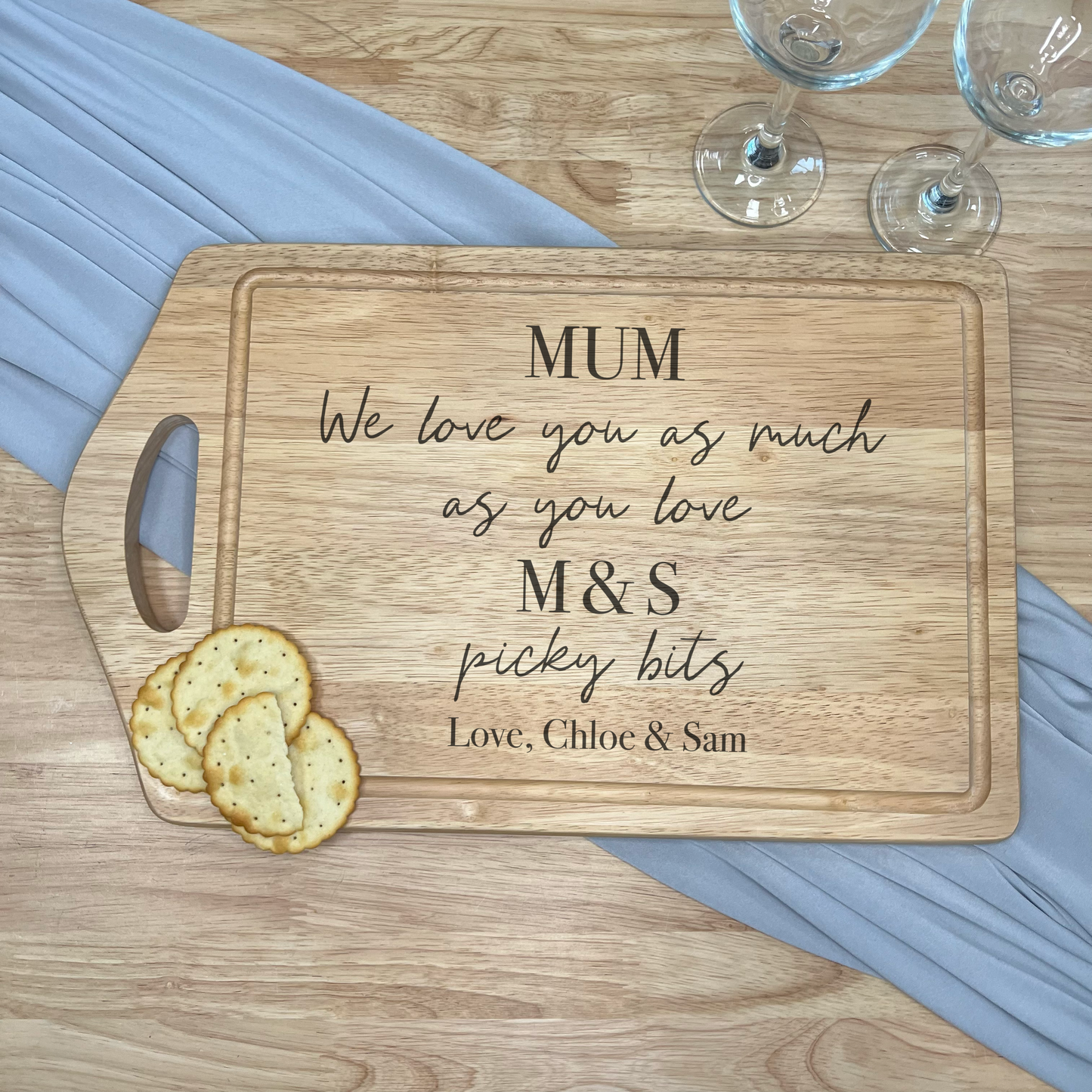 Personalised Bamboo Serving Board - Mum Picky Bits Board