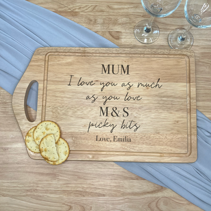 Personalised Bamboo Serving Board - Mum Picky Bits Board