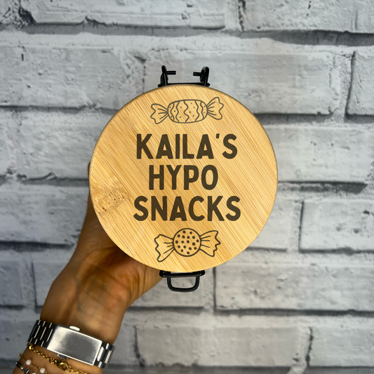 Jar With Laser Engraved Personalised - Type One Diabetes Hypo Snack Jar