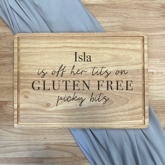 Personalised Bamboo Serving Board - Gluten Free Picky Bits Board