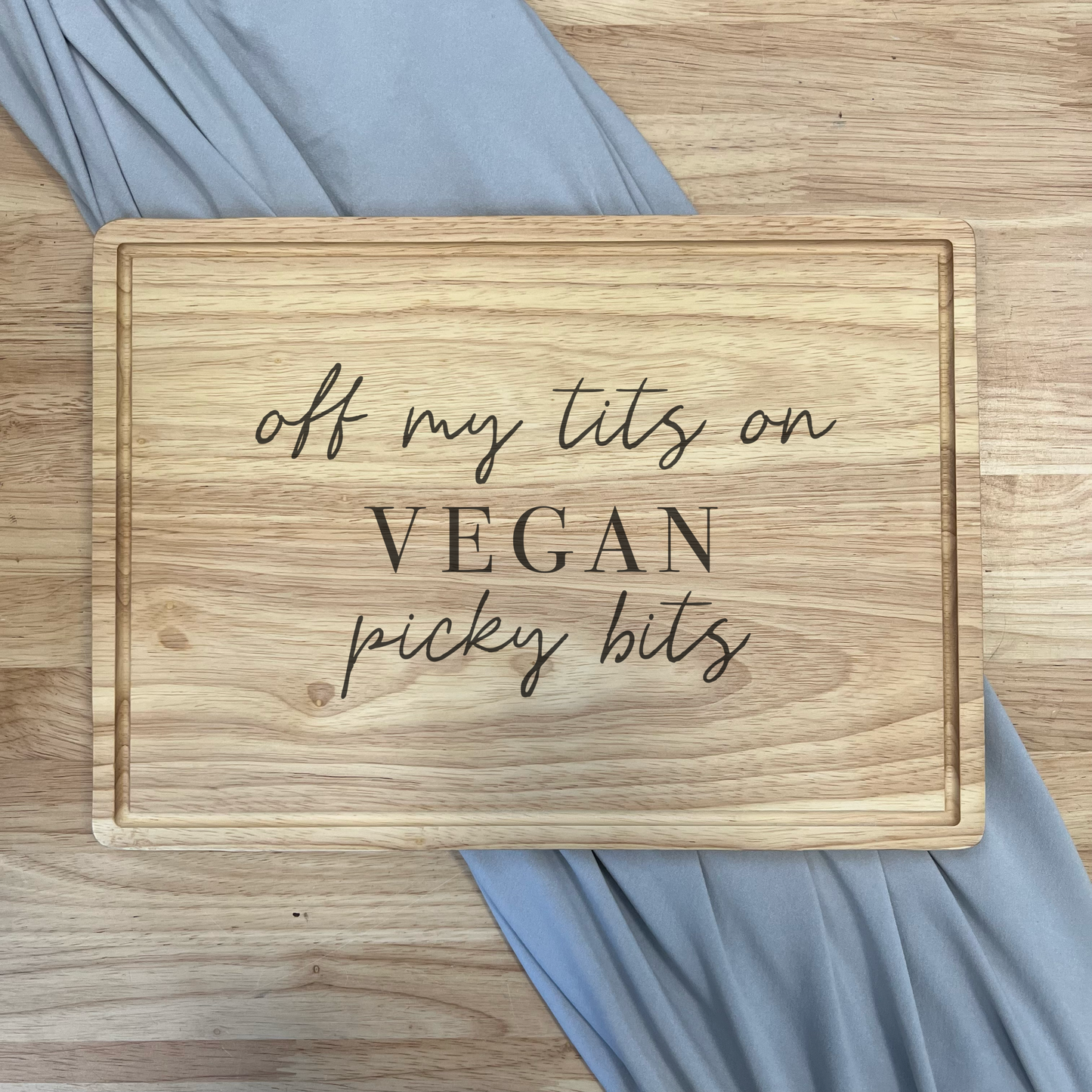 Personalised Bamboo Serving Board - Vegan Picky Bits Board