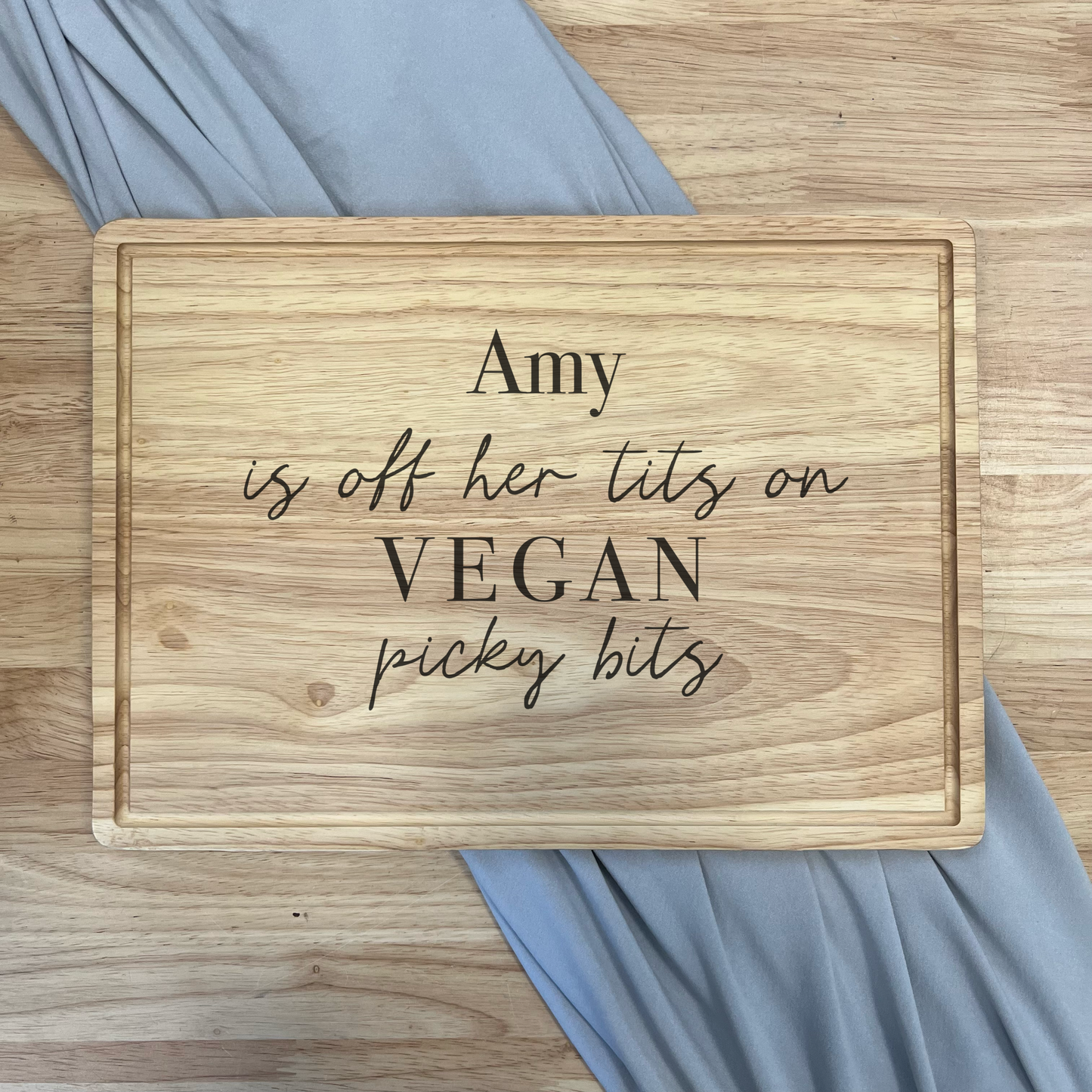 Personalised Bamboo Serving Board - Vegan Picky Bits Board