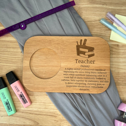 Personalised Wooden Tea & Biscuit Board - Teacher Dictionary Description
