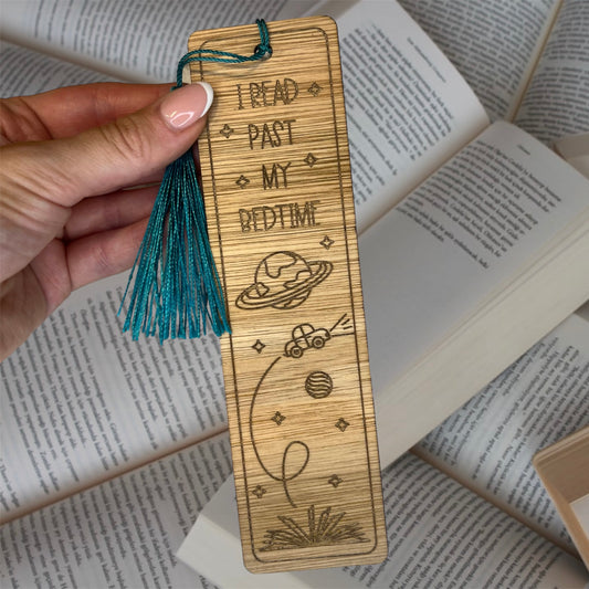 Wooden Bookmark - I Read Past My Bedtime - Various Designs