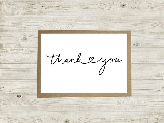 Thank You Card - Thank You Heart Card - A6