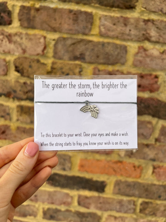 Wish Bracelet - The Greater The Storm The Brighter The Rainbow - Rainbow