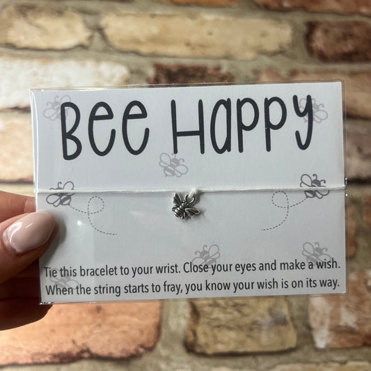 Wish Bracelet - Bee Happy - Bee Charm