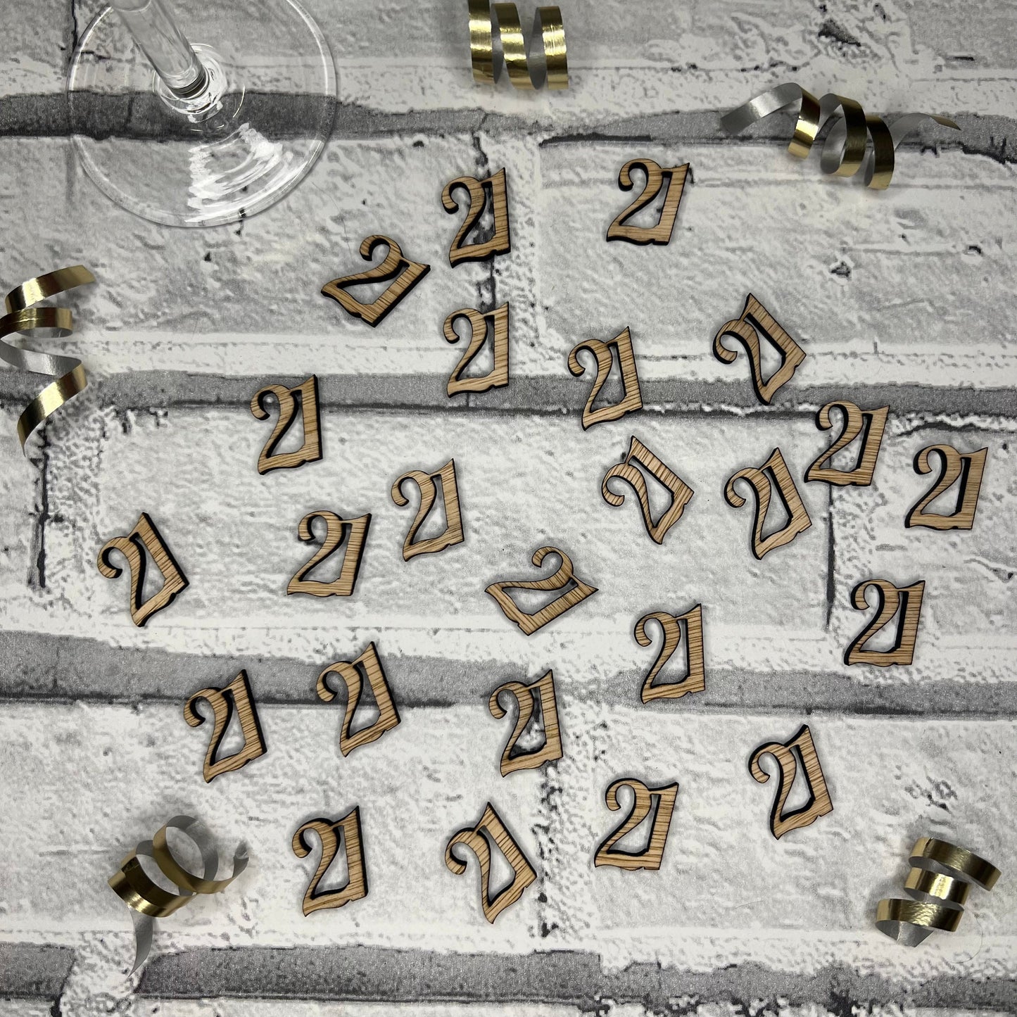 Wooden Table Number Confetti - 21