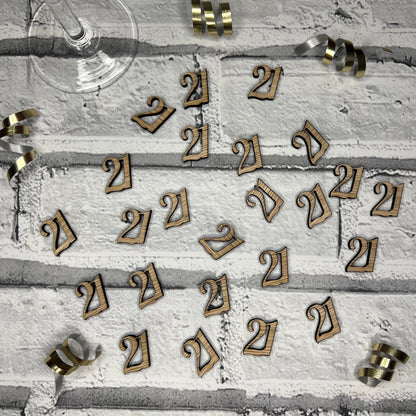 Wooden Table Number Confetti - 21