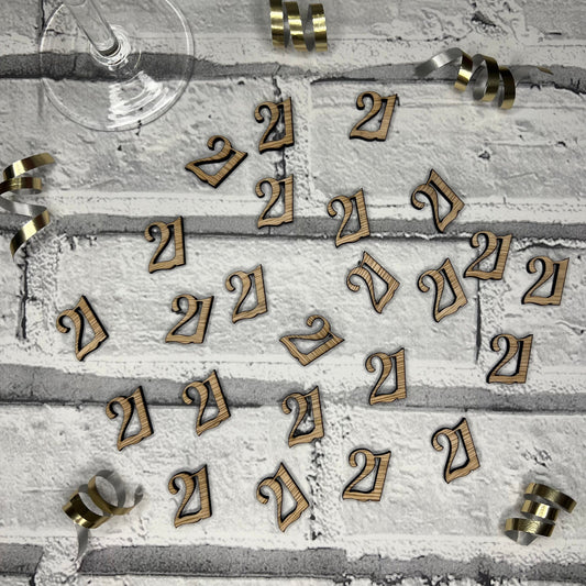 Wooden Table Number Confetti - 21