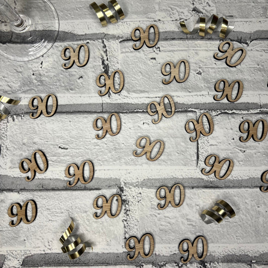 Wooden Table Number Confetti - 90