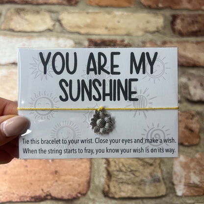 Wish Bracelet - You Are My Sunshine - Sunflower