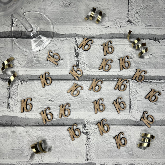 Wooden Table Number Confetti - 16