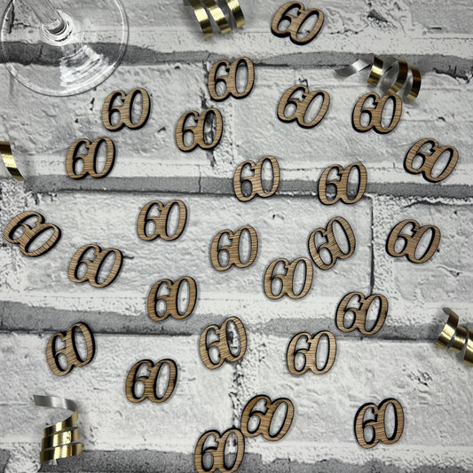Wooden Table Number Confetti - 60