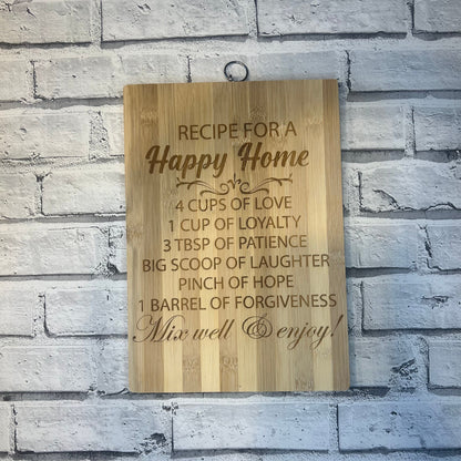 Bamboo Chopping/Serving Board - Recipe For A Happy Home
