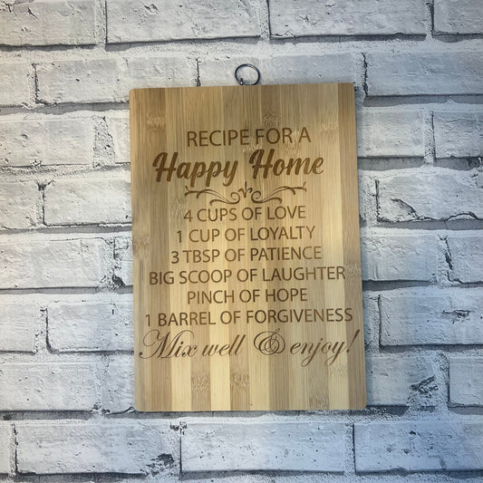Bamboo Chopping/Serving Board - Recipe For A Happy Home