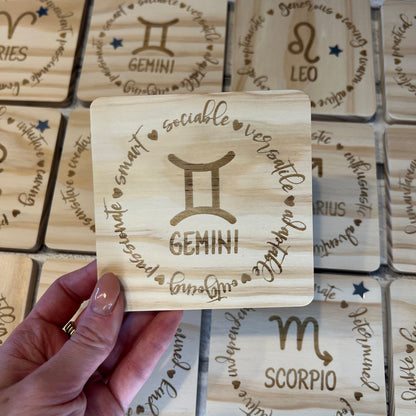 Zodiac Sign and Traits Coaster