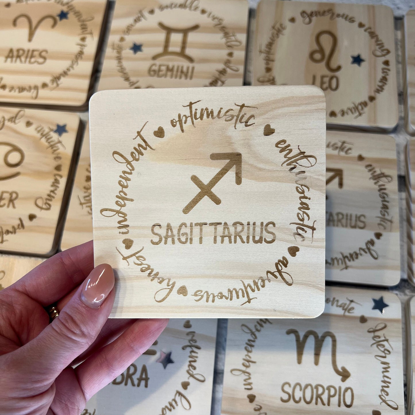 Zodiac Sign and Traits Coaster