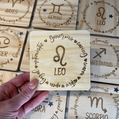 Zodiac Sign and Traits Coaster