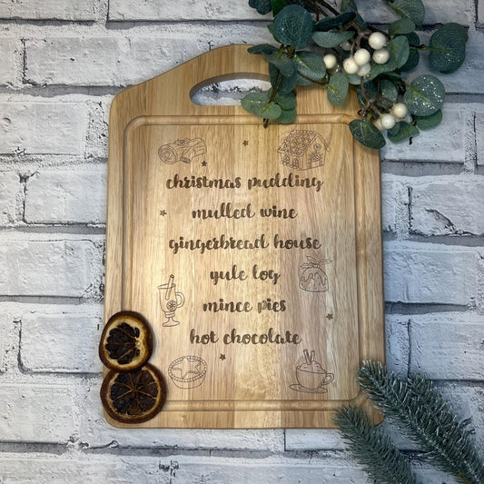 Bamboo Chopping/Serving Board - Christmas/Winter