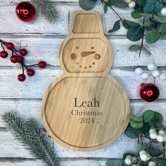 Children's Christmas Bamboo Plate With Personalisation