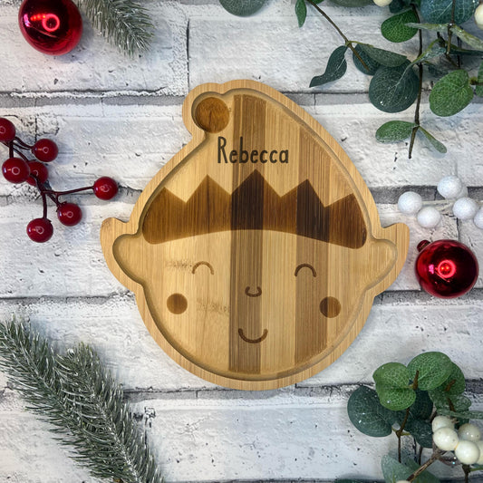 Children's Christmas Bamboo Plate With Personalisation