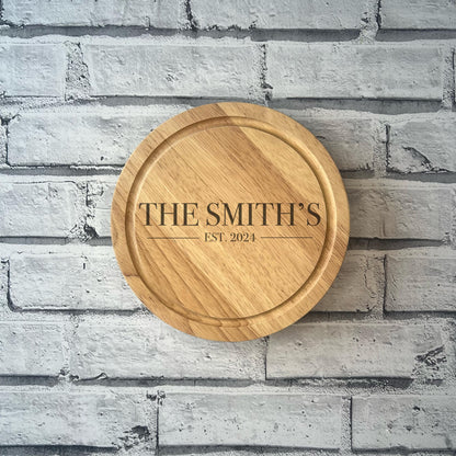 Circle Personalised Cheese Board Set - Various Designs