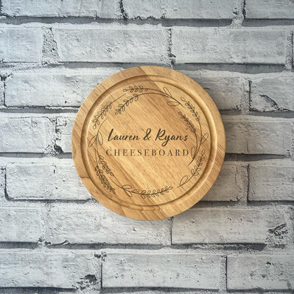 Circle Personalised Cheese Board Set - Various Designs