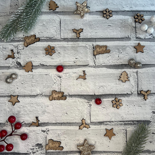 Wooden Table Confetti - Christmas