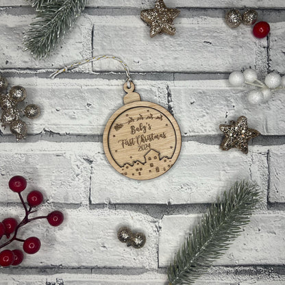 Personalised Baby's First Christmas 2025 Decoration