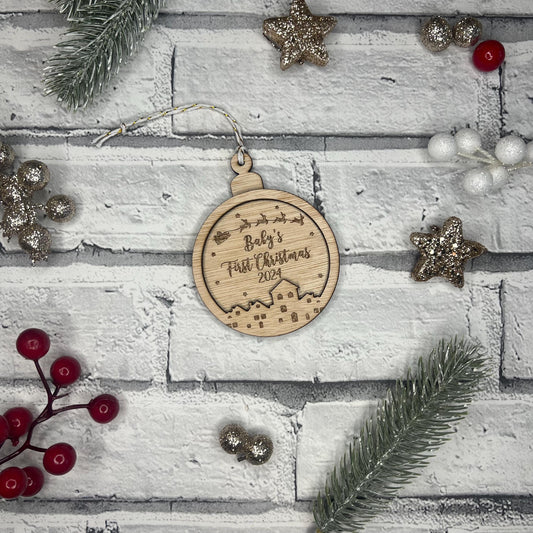 Personalised Baby's First Christmas 2025 Decoration