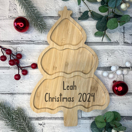 Children's Christmas Bamboo Plate With Personalisation