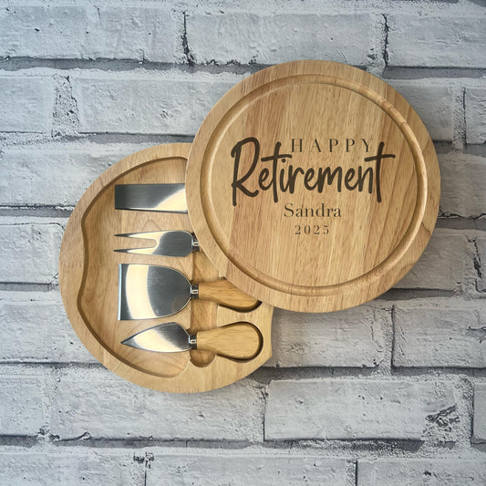 Personalised Cheese Board Set - Retirement Gift - Various Designs