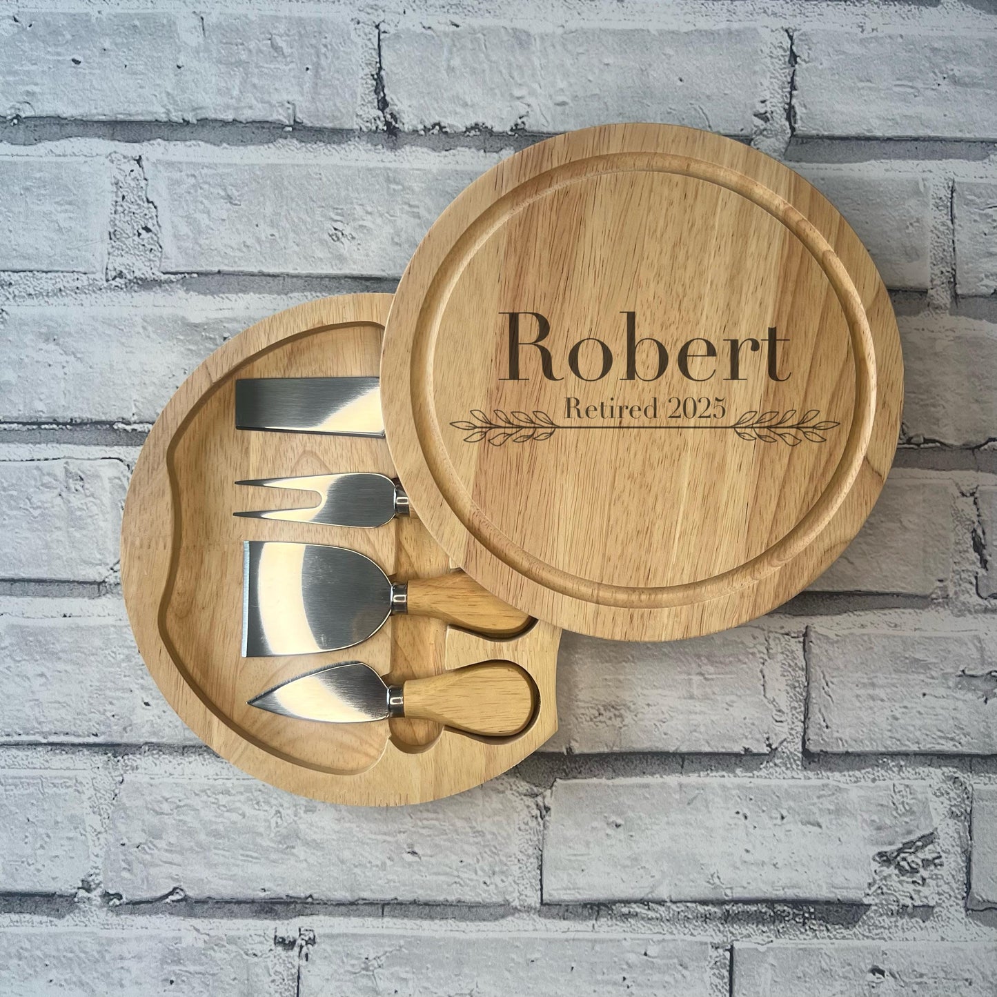 Personalised Cheese Board Set - Retirement Gift - Various Designs