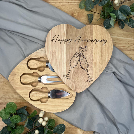 Heart Cheese Board - Happy Anniversary