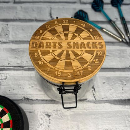 Jar With Laser Engraved Lid - Darts Snacks