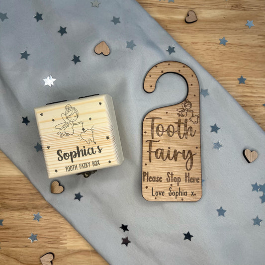Personalised Tooth Fairy Box and Door Hanger